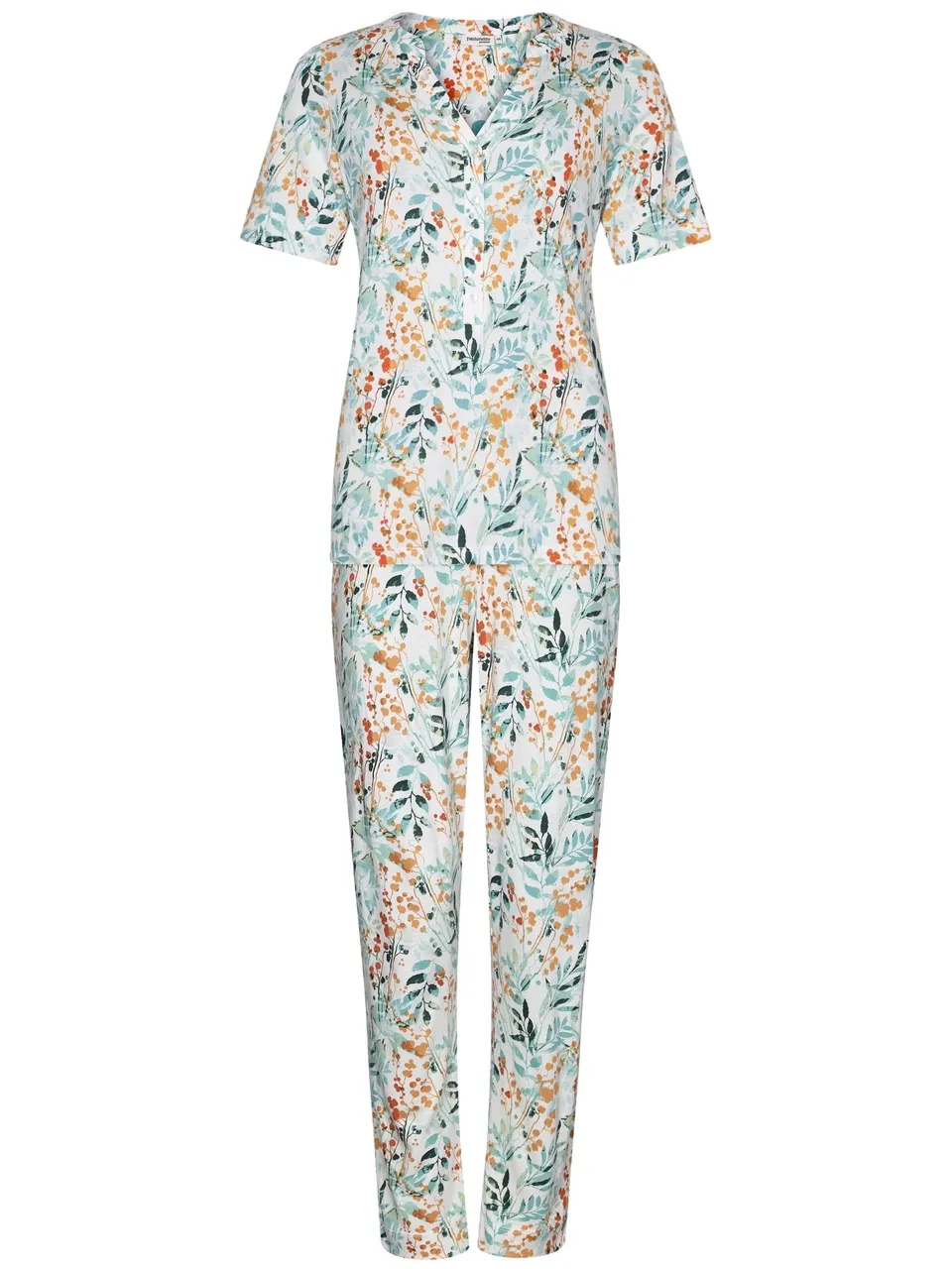 pastunette-premium-watercolor-leaves-pyjama-wei-baumwoll-modal image 1