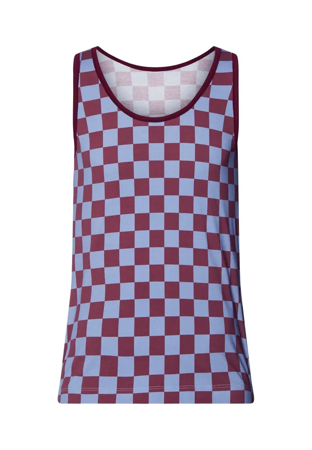 hanro-arthur-arbesser-076342-tank-top-chess-print-baumwolle image 1