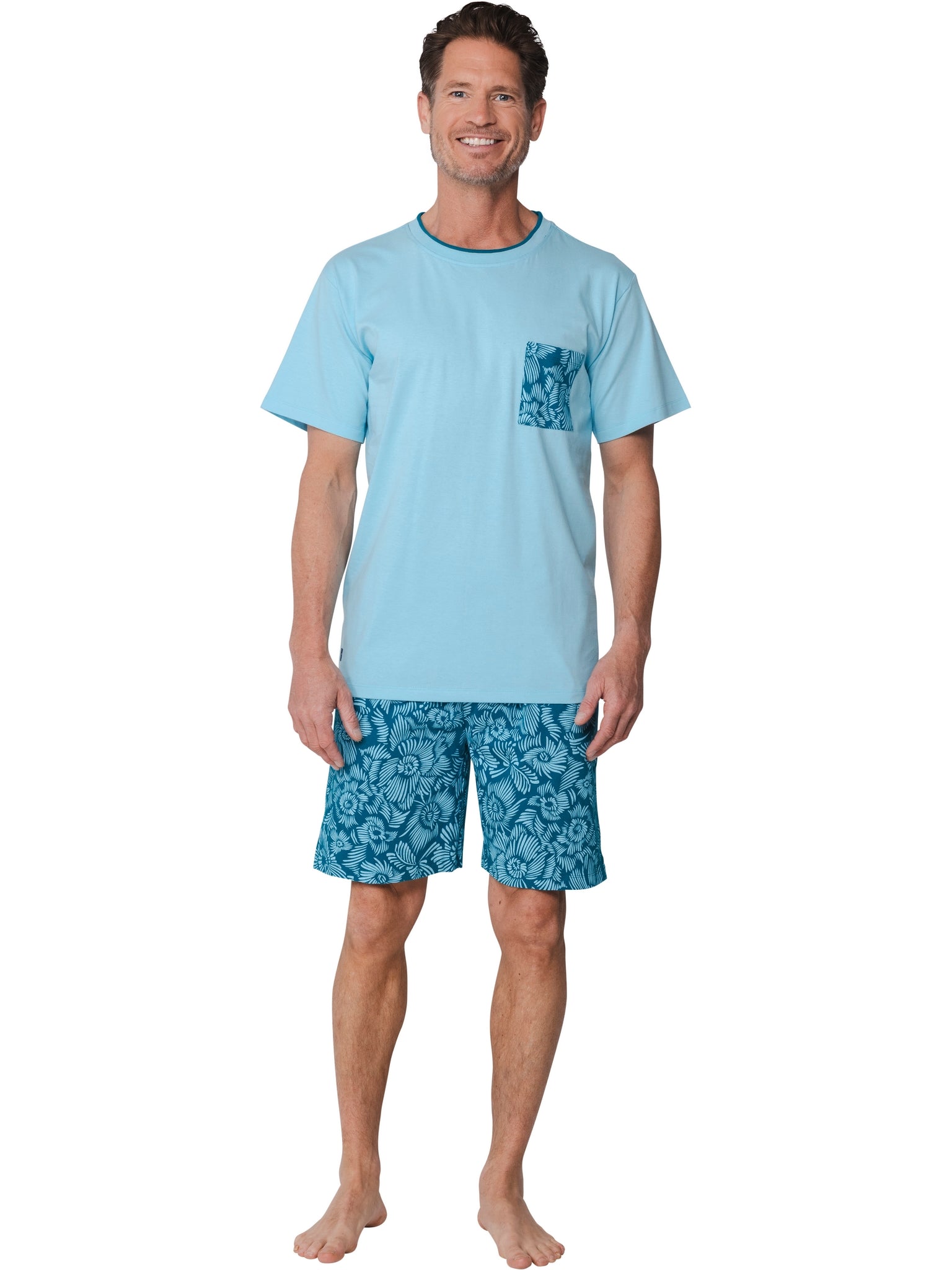 pastunette-ocean-flower-shortama-herren-hellblau-blumen image 3
