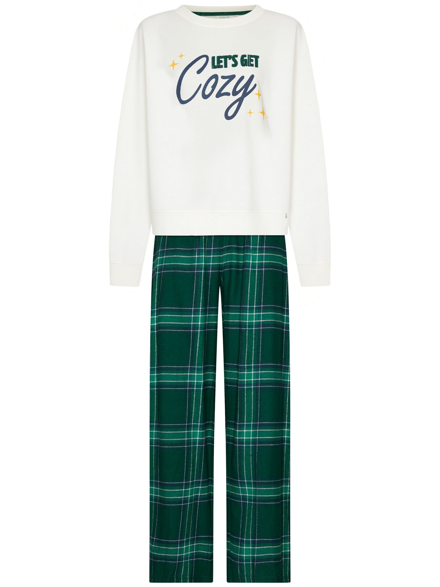 pastunette-myrebelle-cozy-pyjama-damen-gr-n-baumwolle image 1