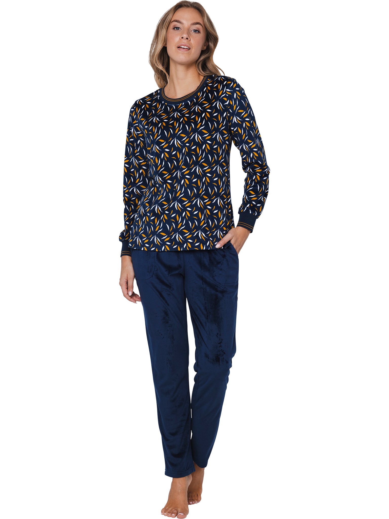 pastunette-moonlite-pyjama-blau-velours-fleece image 3