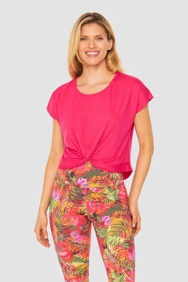 r-sch-be-happy-yoga-shirt-kurzarm-pink-mit-knoten image 1