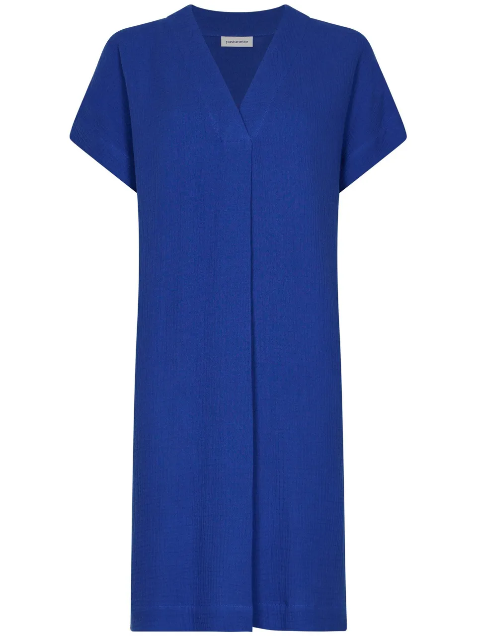 pastunette-cobalt-sea-kleid-blau-v-ausschnitt-baumwolle image 1