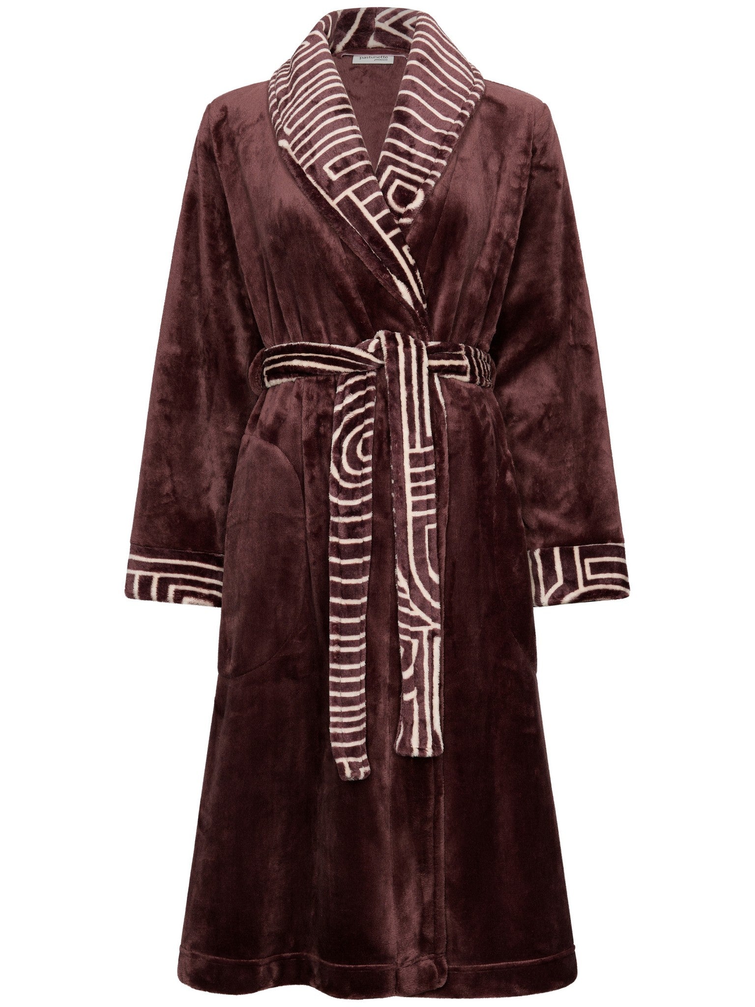 pastunette-premium-lunar-lines-bademantel-lila-recycelt-fleece image 1