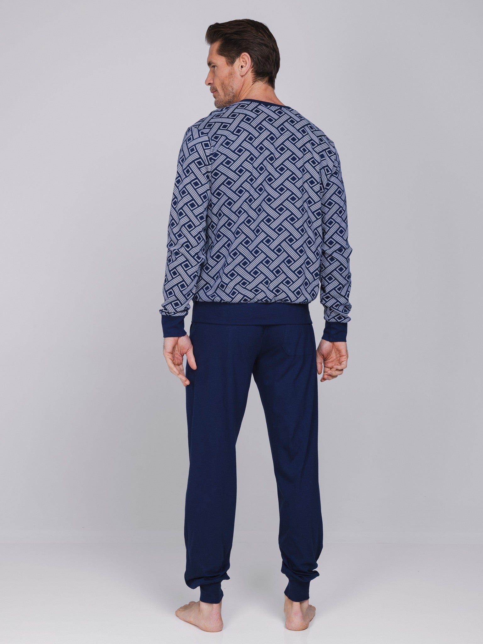 pastunette-blue-draft-pyjama-herren-langarm-blau image 4