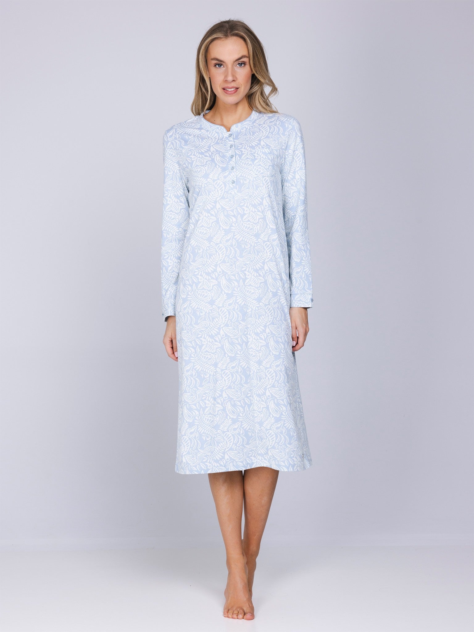 pastunette-soft-paisley-nachthemd-hellblau-baumwolle image 2