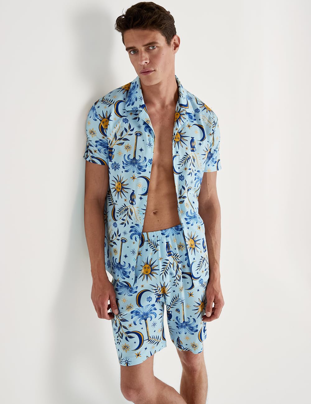 calida-relax-essentials-herren-kurz-pyjama-baumwolle-durchgekn-pft image 3