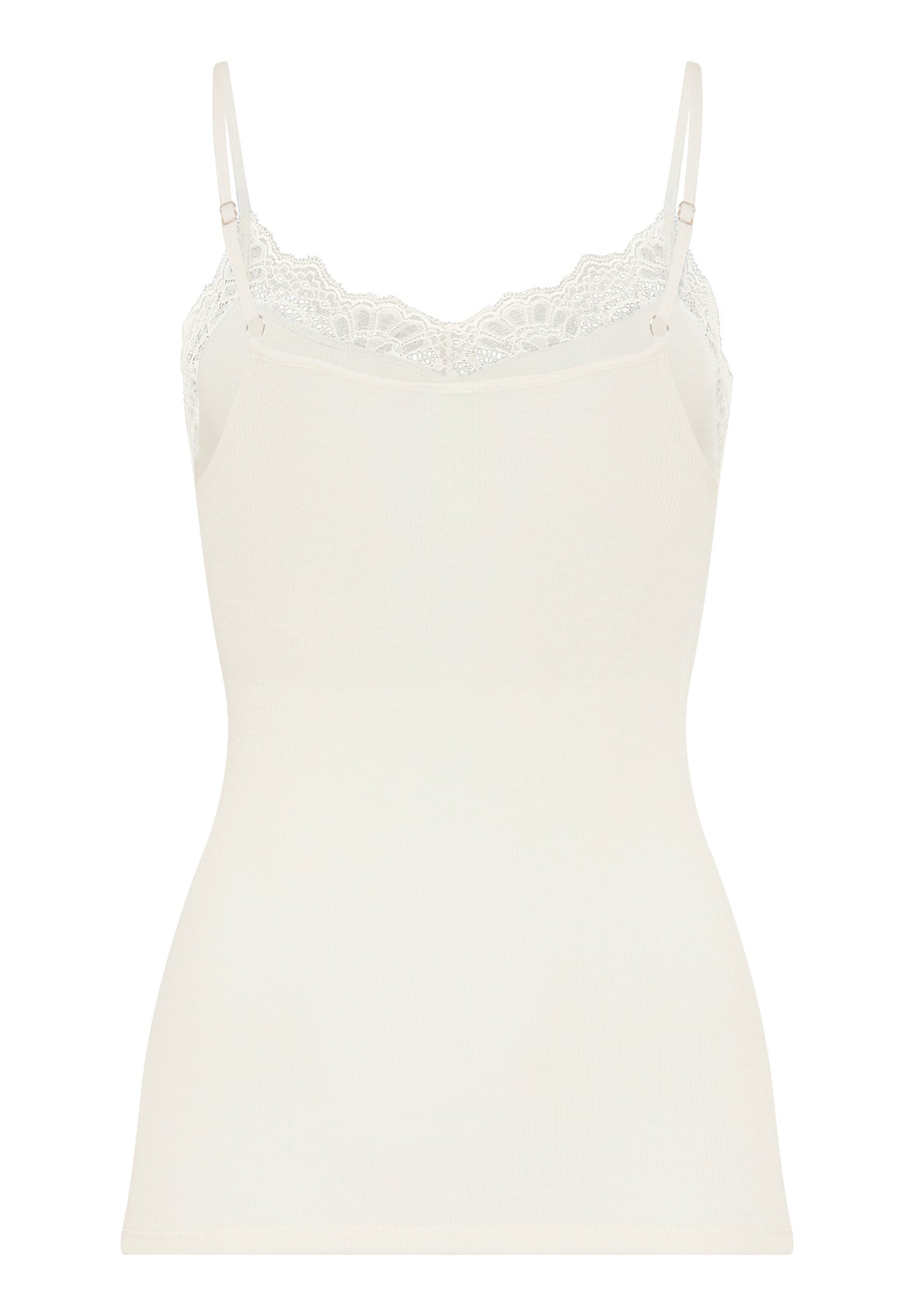 hanro-woolen-lace-spaghetti-top-misty-white-wolle-seide image 3