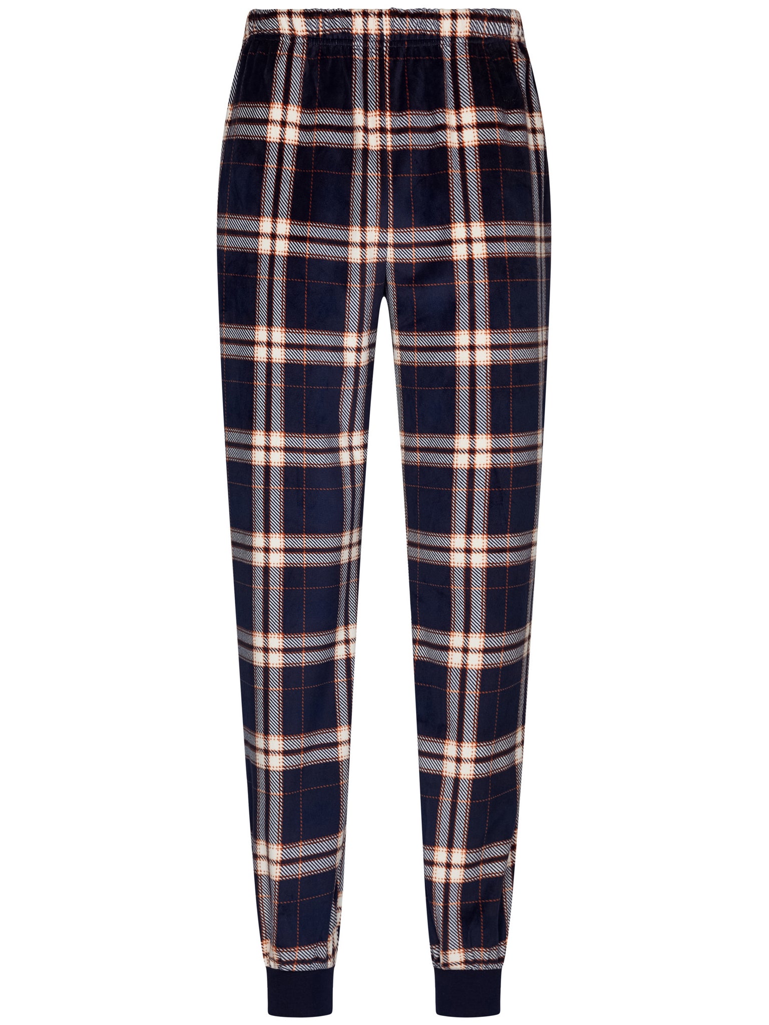 pastunette-midnight-mode-pyjama-dunkelblau-kariert-velours-fleece image 2