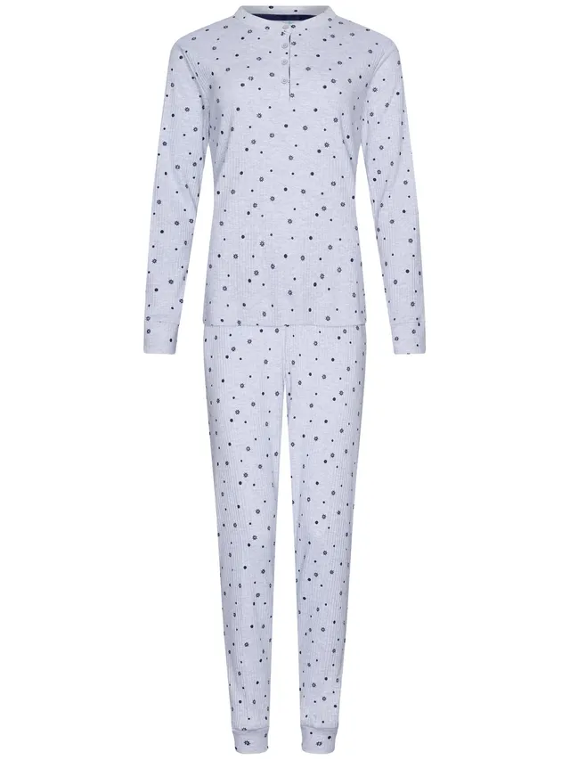 pastunette-rebelle-silver-frost-pyjama-grau-waffel-langarm image 1