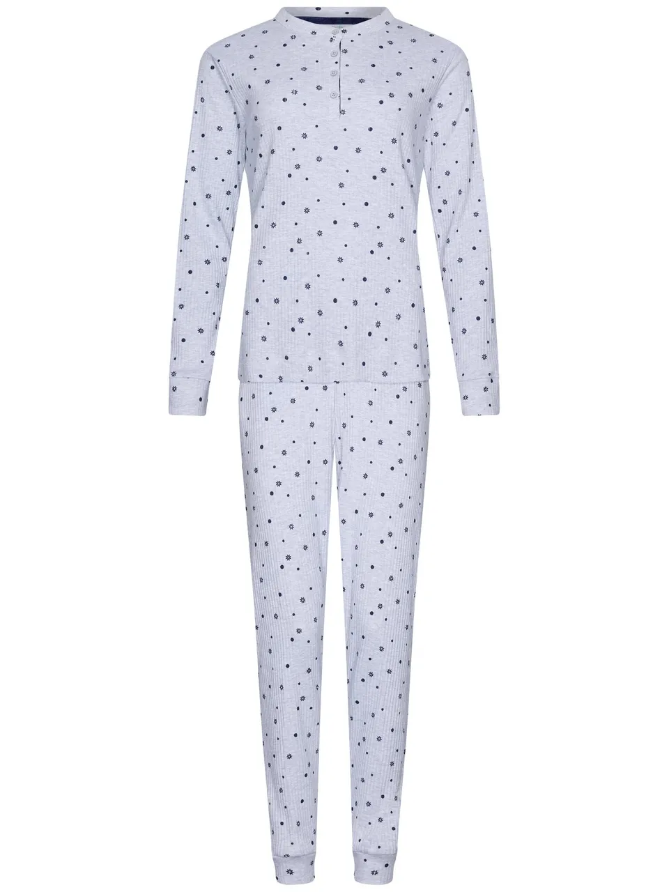 pastunette-rebelle-silver-frost-pyjama-grau-waffel-langarm image 1