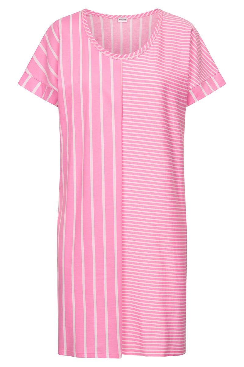 r-sch-be-happy-nachthemd-knielang-rosa-streifenmix-baumwolle image 2