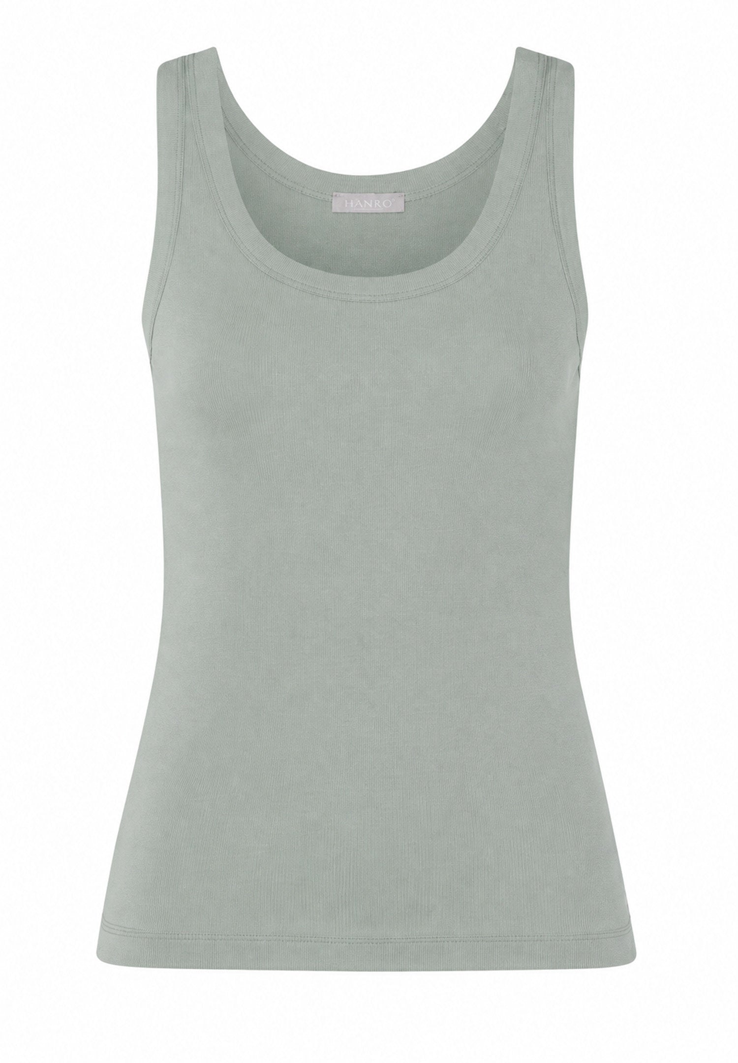 hanro-sleep-lounge-tank-top-green-tea-baumwolle-slim-fit image 1
