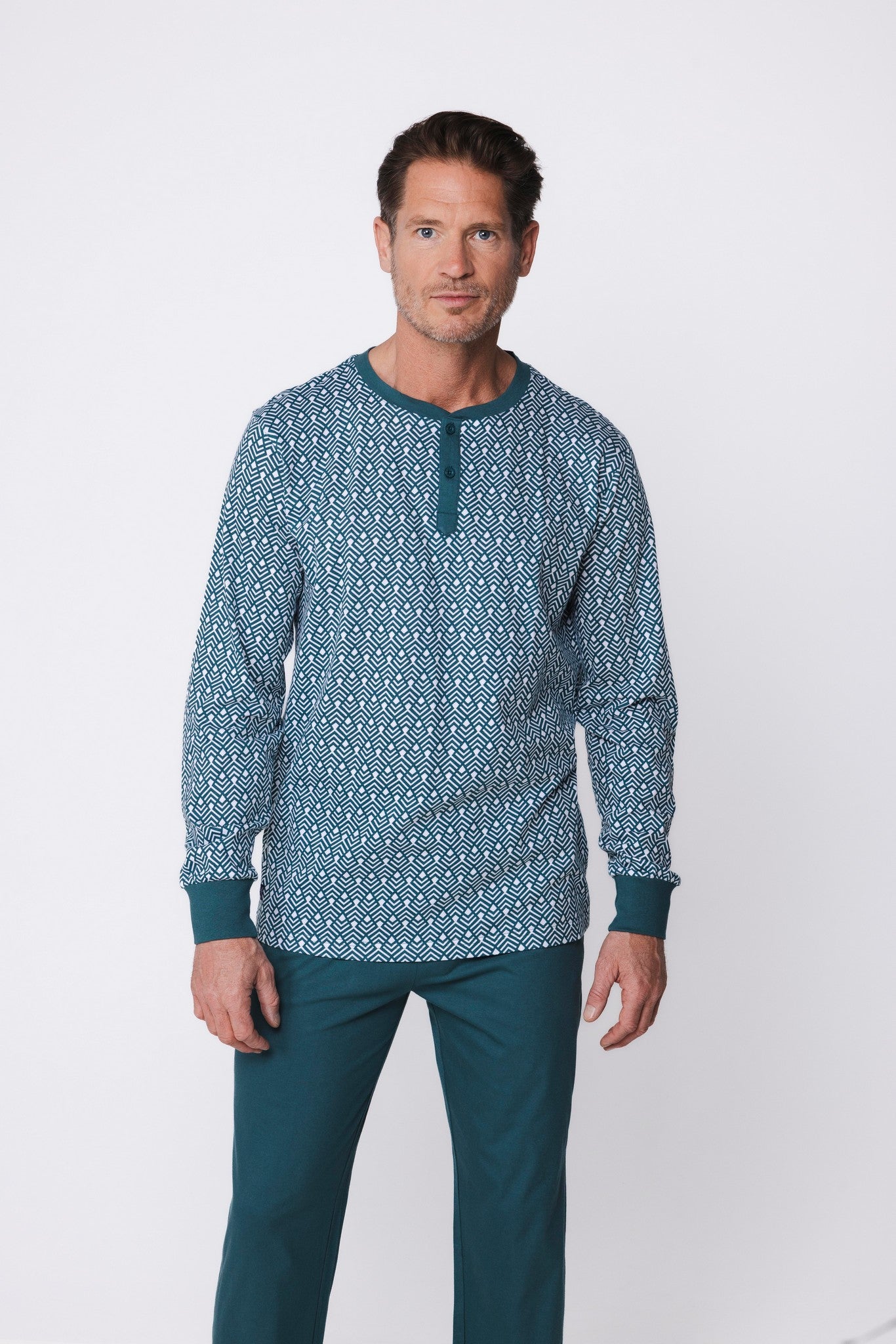 pastunette-green-motion-pyjama-herren-gr-n-baumwolle image 5