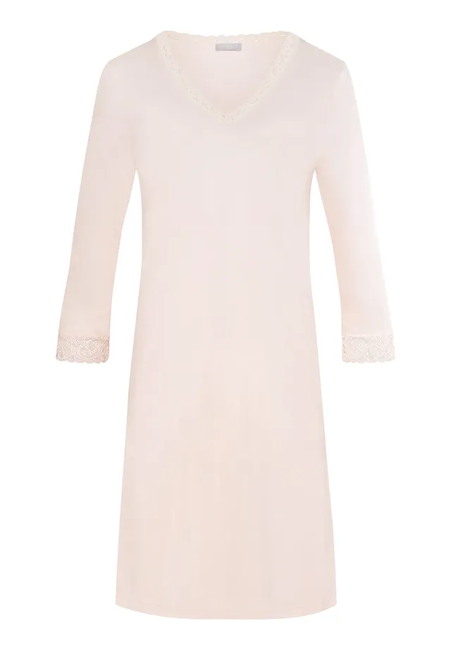 hanro-moments-nachthemd-3-4-arm-100cm-crystal-pink image 1
