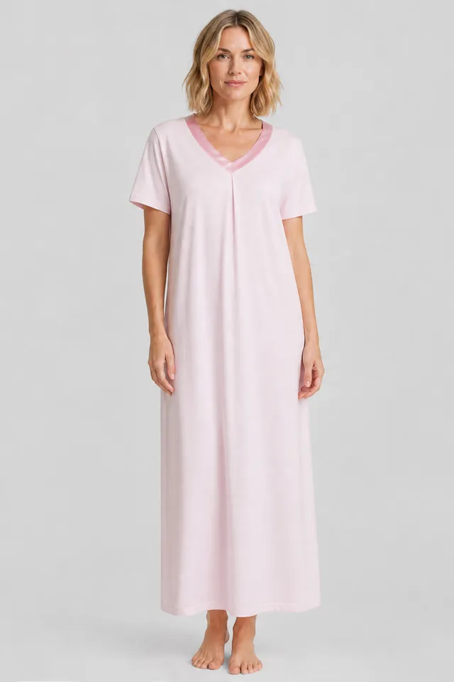 r-sch-be-happy-nachthemd-maxi-rosa-baumwolle-satinblende image 1