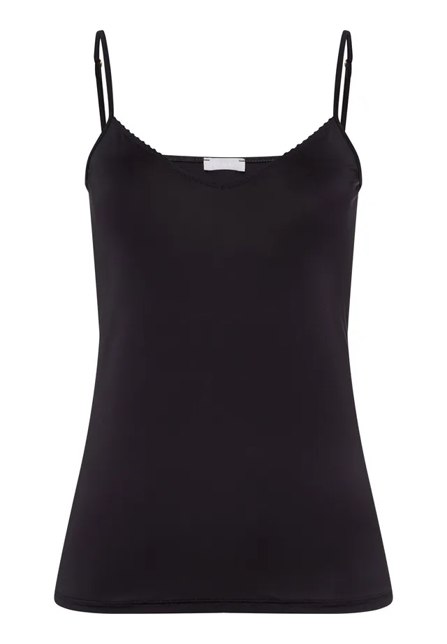 hanro-satin-deluxe-spaghettitop-071063-top-schwarz-viskose image 1