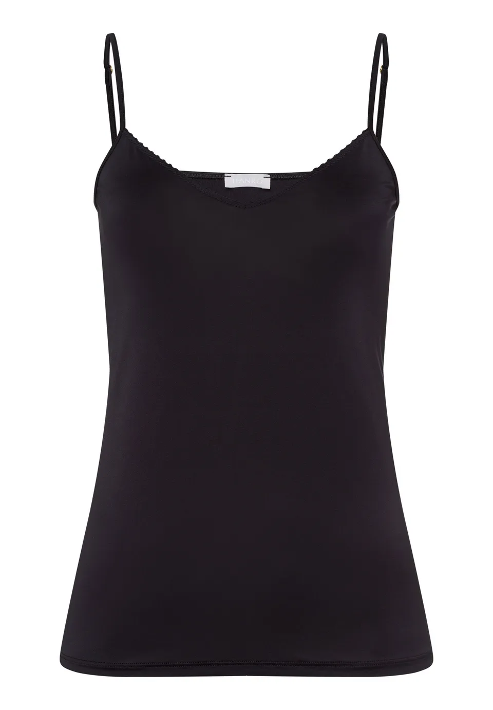 hanro-satin-deluxe-spaghettitop-071063-top-schwarz-viskose image 1