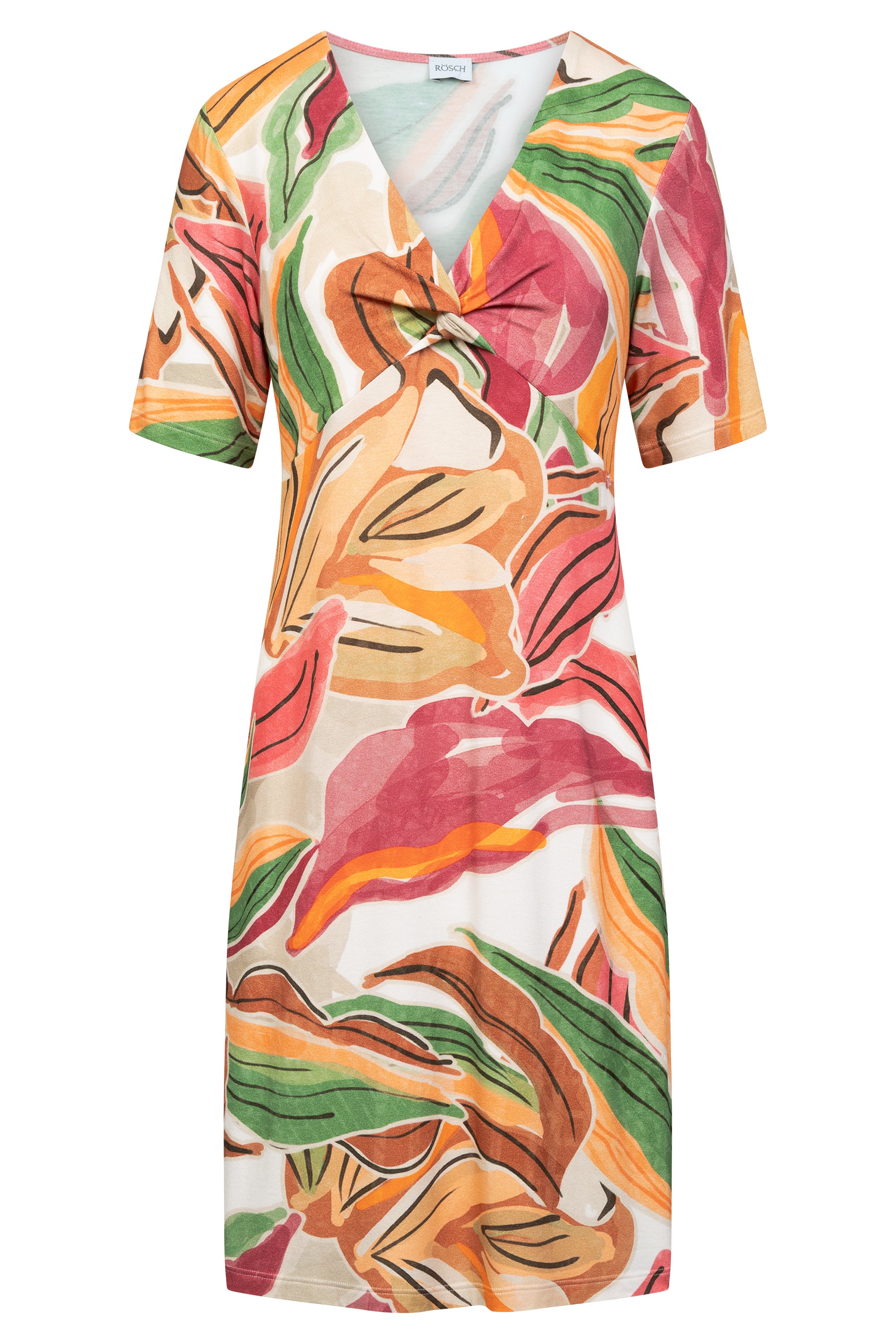 r-sch-be-happy-strandkleid-knielang-orange-bl-tterdruck image 2