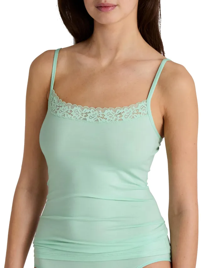 calida-natural-comfort-lace-spaghetti-top-damen-schwarz-spitze image 1