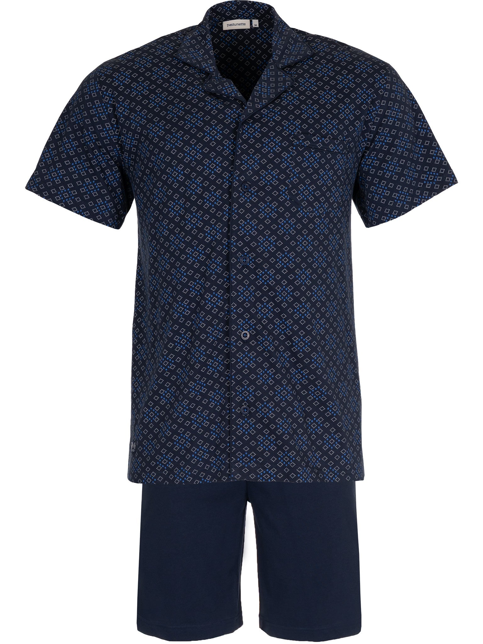 pastunette-shortama-schlafanzug-kurz-blau-baumwolle image 1