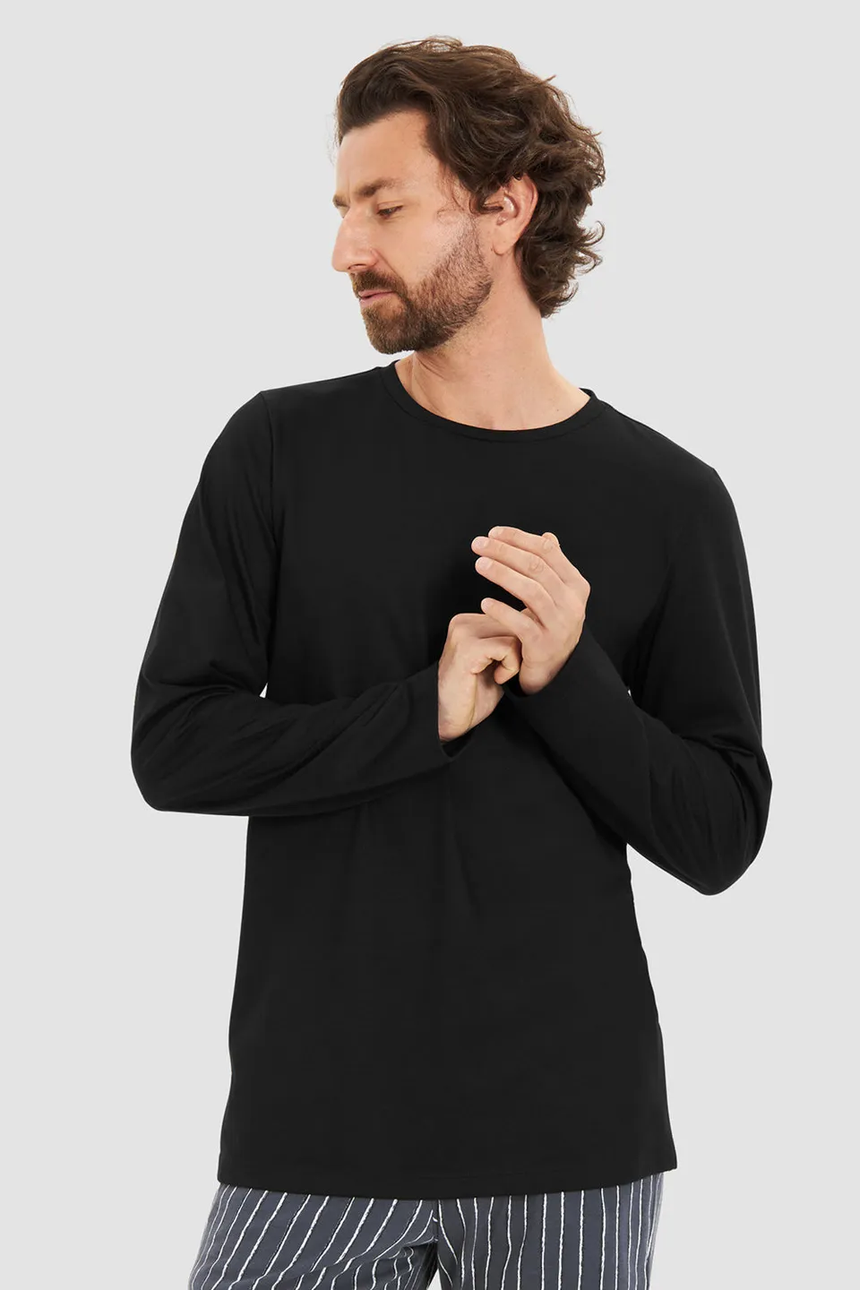 r-sch-be-happy-herren-langarmshirt-rundhals-schwarz image 1