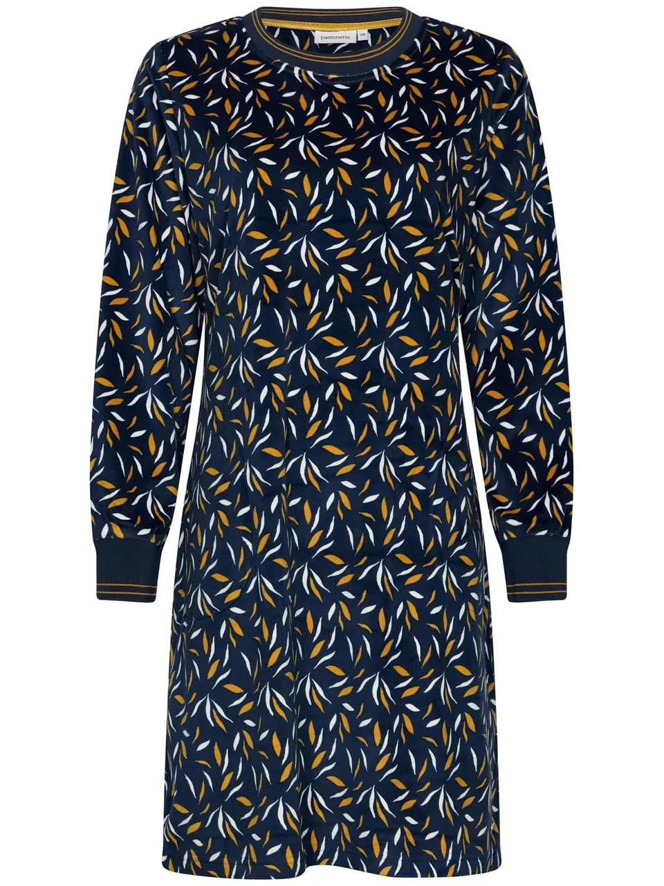 pastunette-moonlite-nachthemd-blau-langarm-velours-fleece image 1