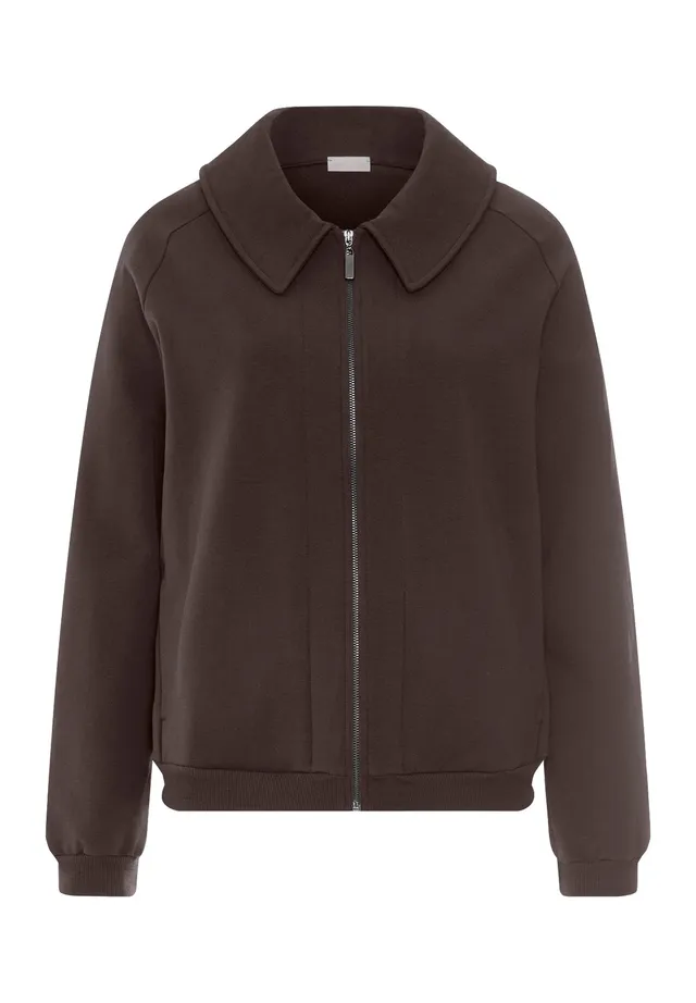 hanro-natural-living-cardigan-dark-mocha-baumwolle image 1