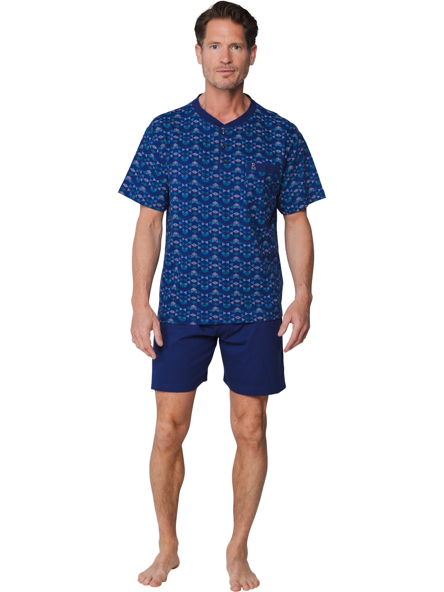 robson-shortama-kurzpyjama-dunkelblau-100-baumwolle image 3