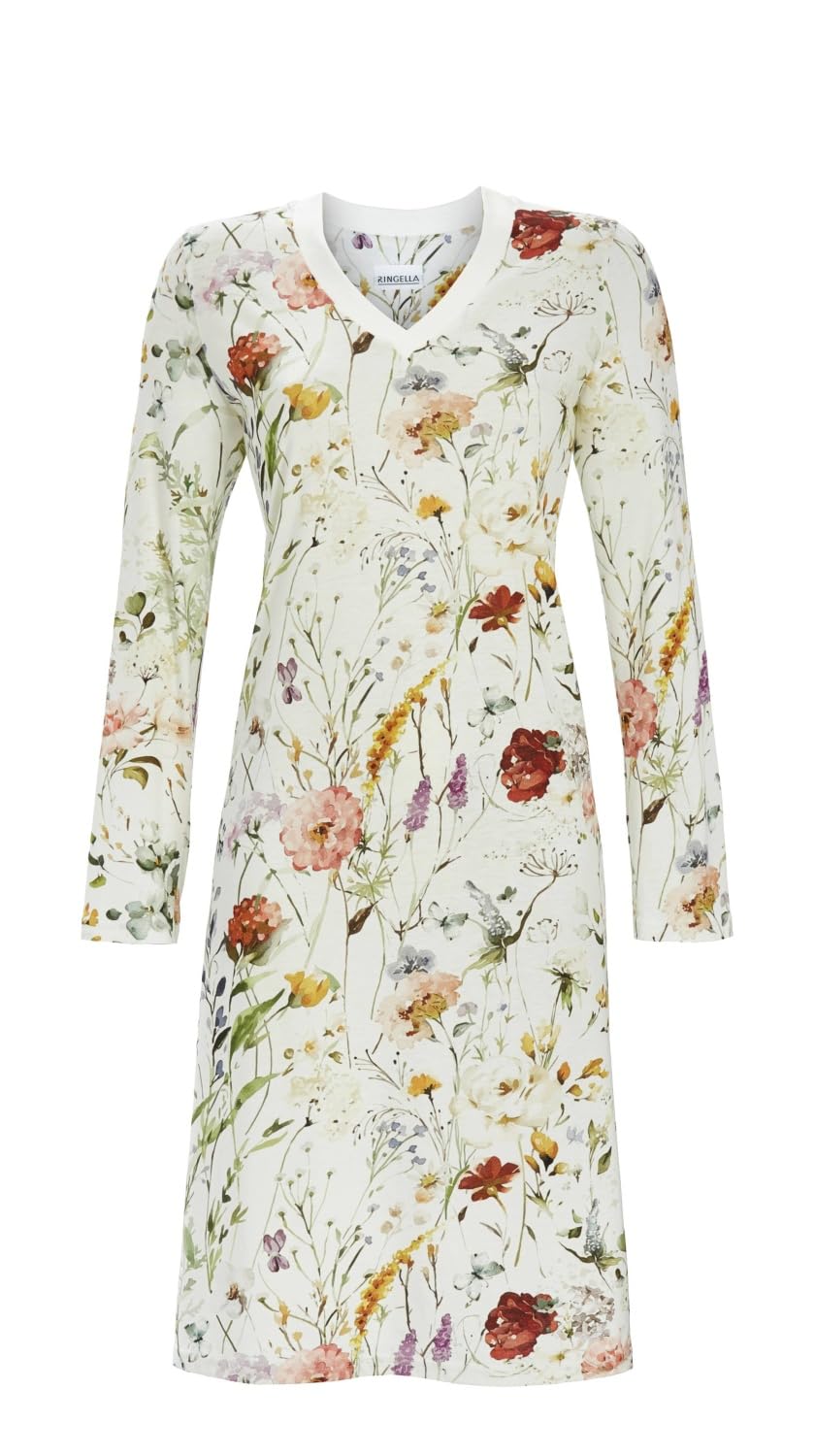 ringella-women-men-sleepshirt-langarm-modal-blumen-wadenlang image 1