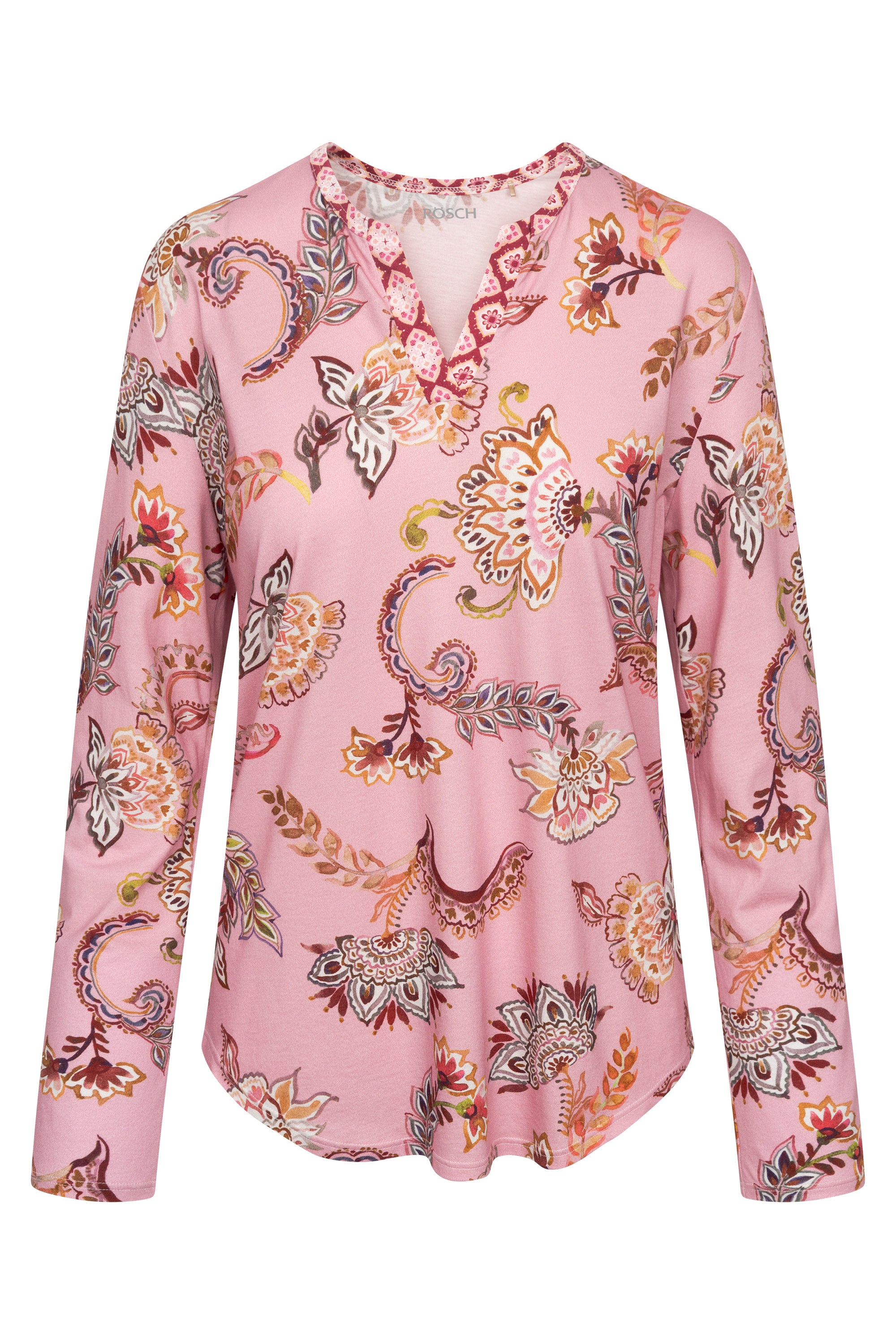 r-sch-be-happy-shirt-langarm-pyjamaoberteil-rosa-ornamentmix image 2