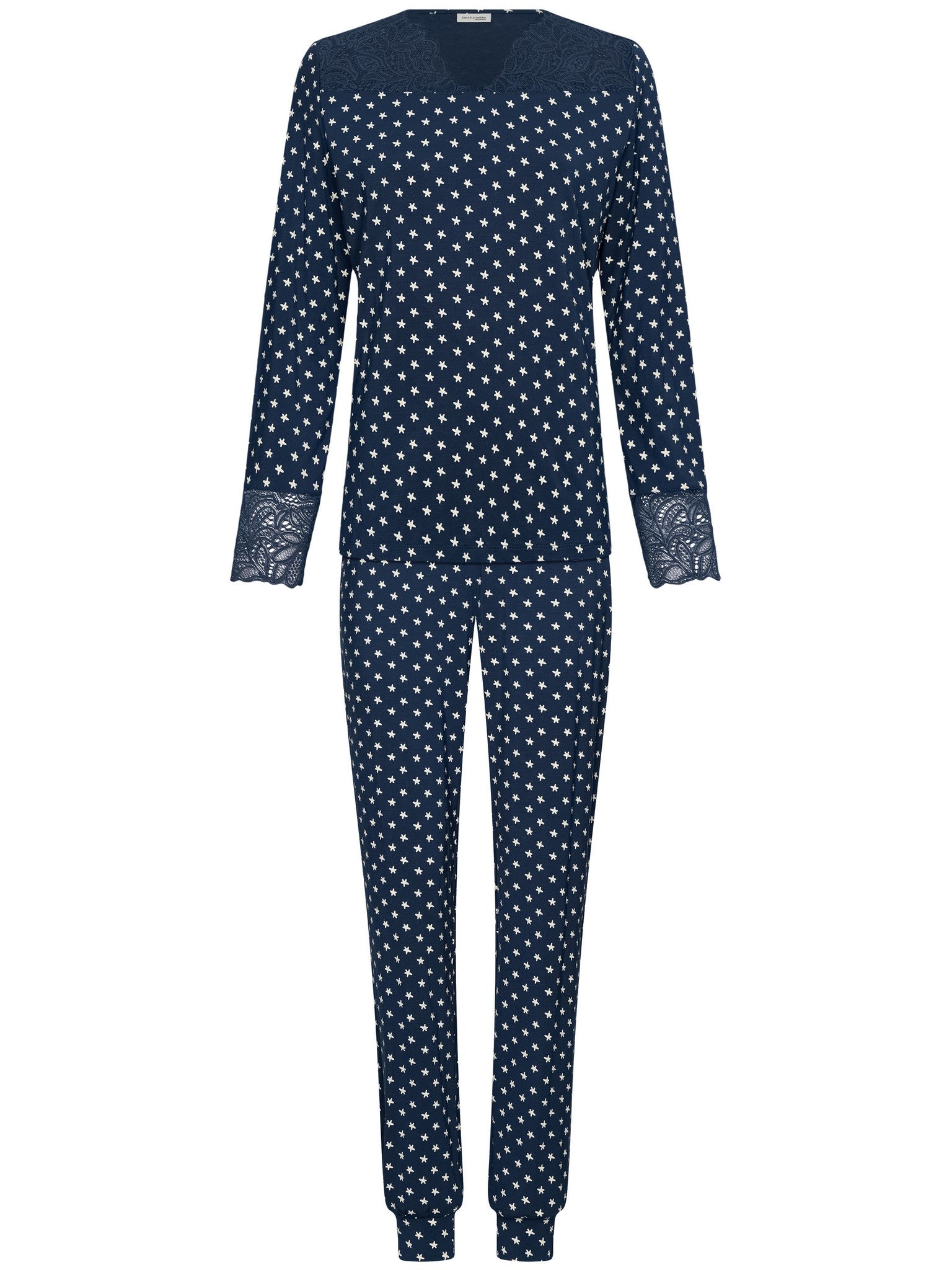 pastunette-premium-blue-mirage-pyjama-blau-modal-spitze image 1