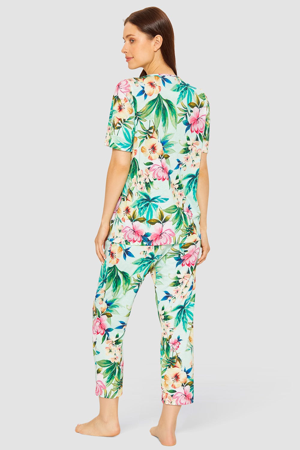 r-sch-be-happy-pyjama-3-4-kurzarm-gr-n-bl-tendruck image 3