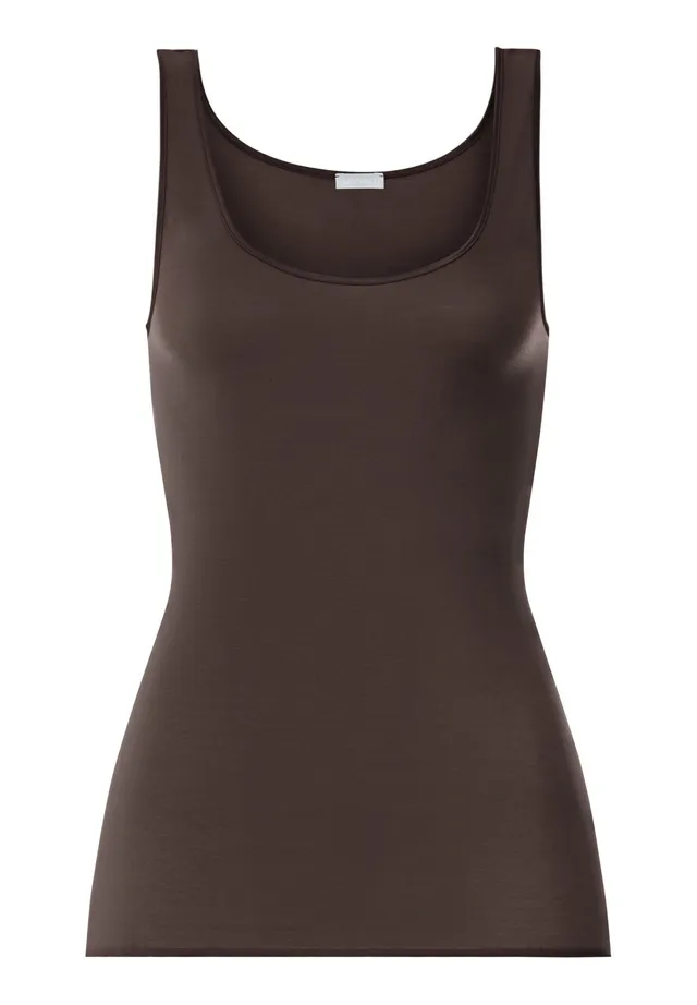 hanro-cotton-seamless-tank-top-dark-mocha-baumwolle image 1
