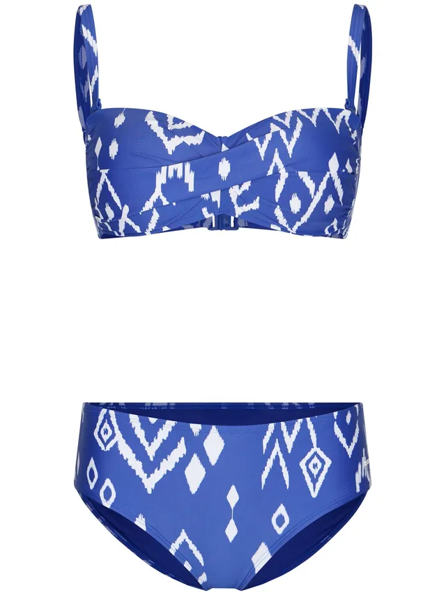 pastunette-cobalt-sea-bandeau-bikini-kobaltblau-mit-print image 1