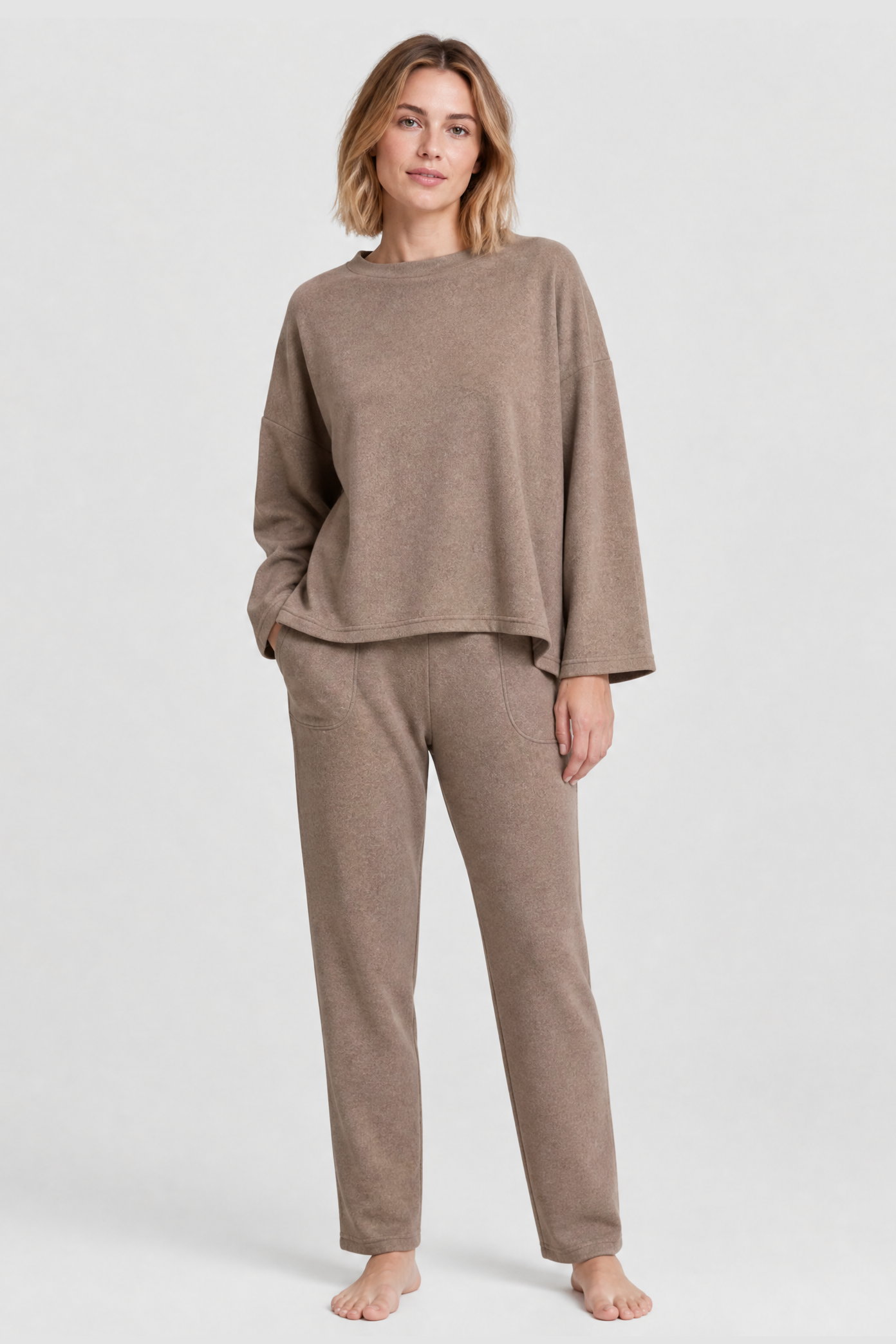 r-sch-be-happy-hausanzug-fleece-braun-loungewear image 1