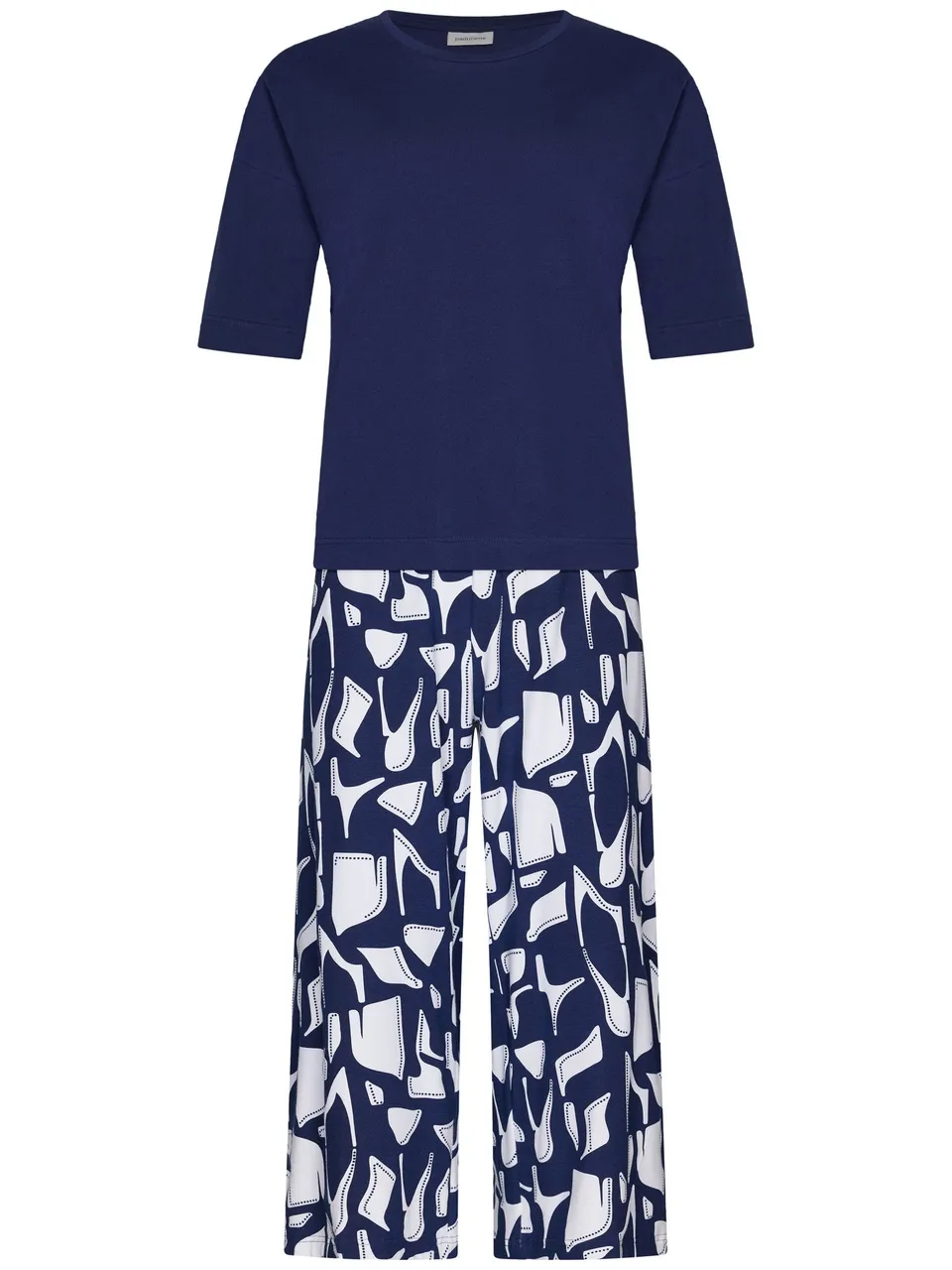 pastunette-midnight-mosaic-pyjama-blau-bio-baumwolle image 1