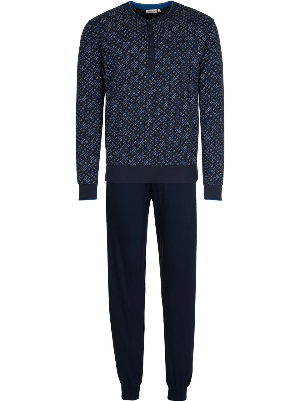 pastunette-noos-pyjama-herren-dunkelblau-baumwolle-gemustert image 1