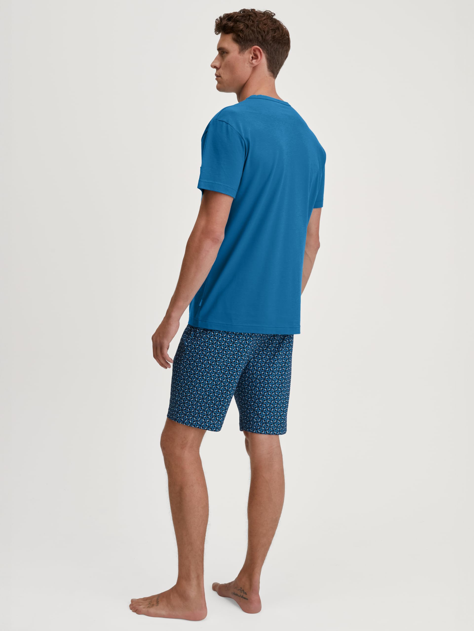 calida-relax-imprint-kurz-pyjama-herren-baumwolle-laurel-green image 4