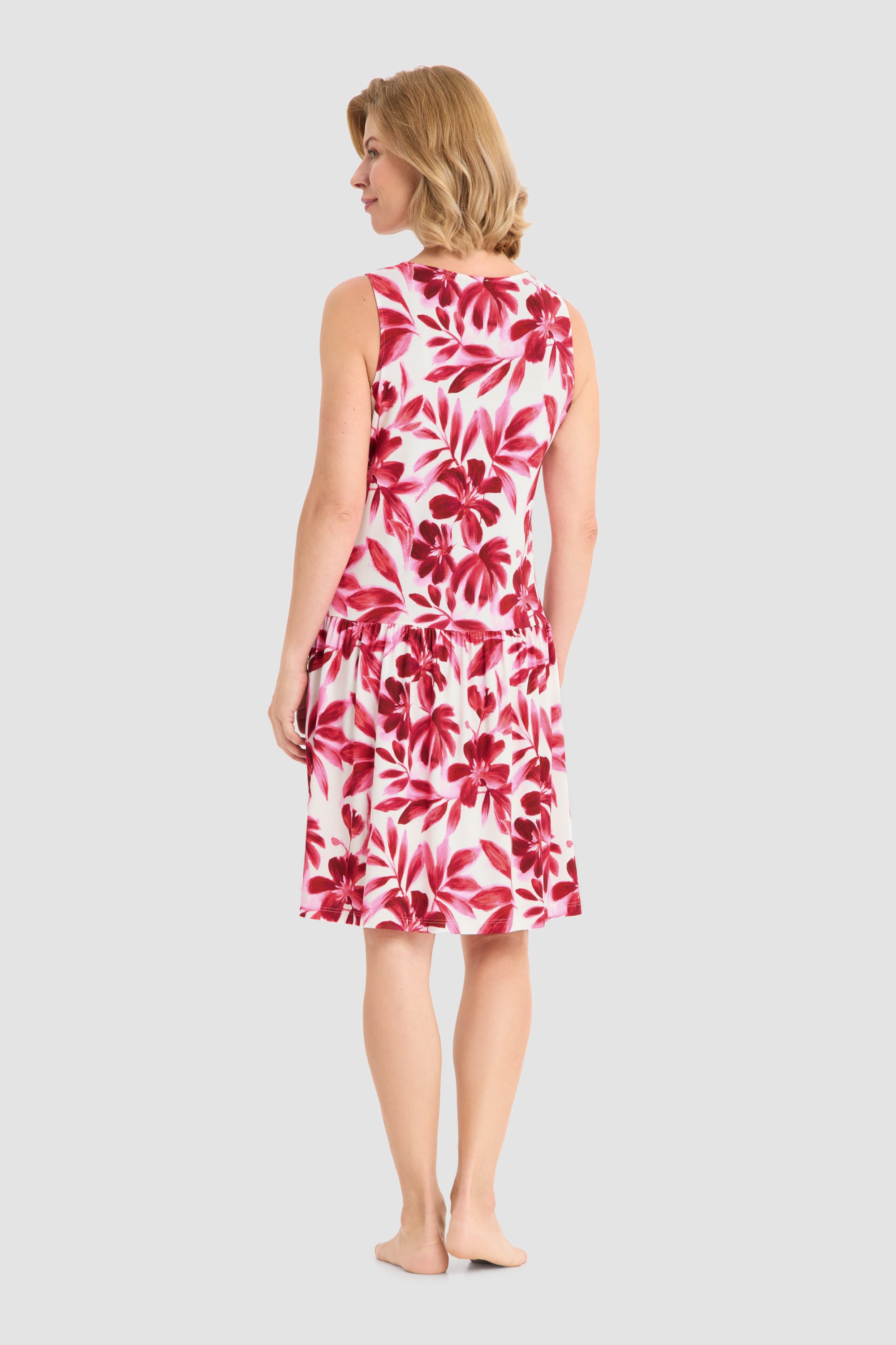 r-sch-be-happy-strandkleid-knielang-rot-bl-ttermuster image 3