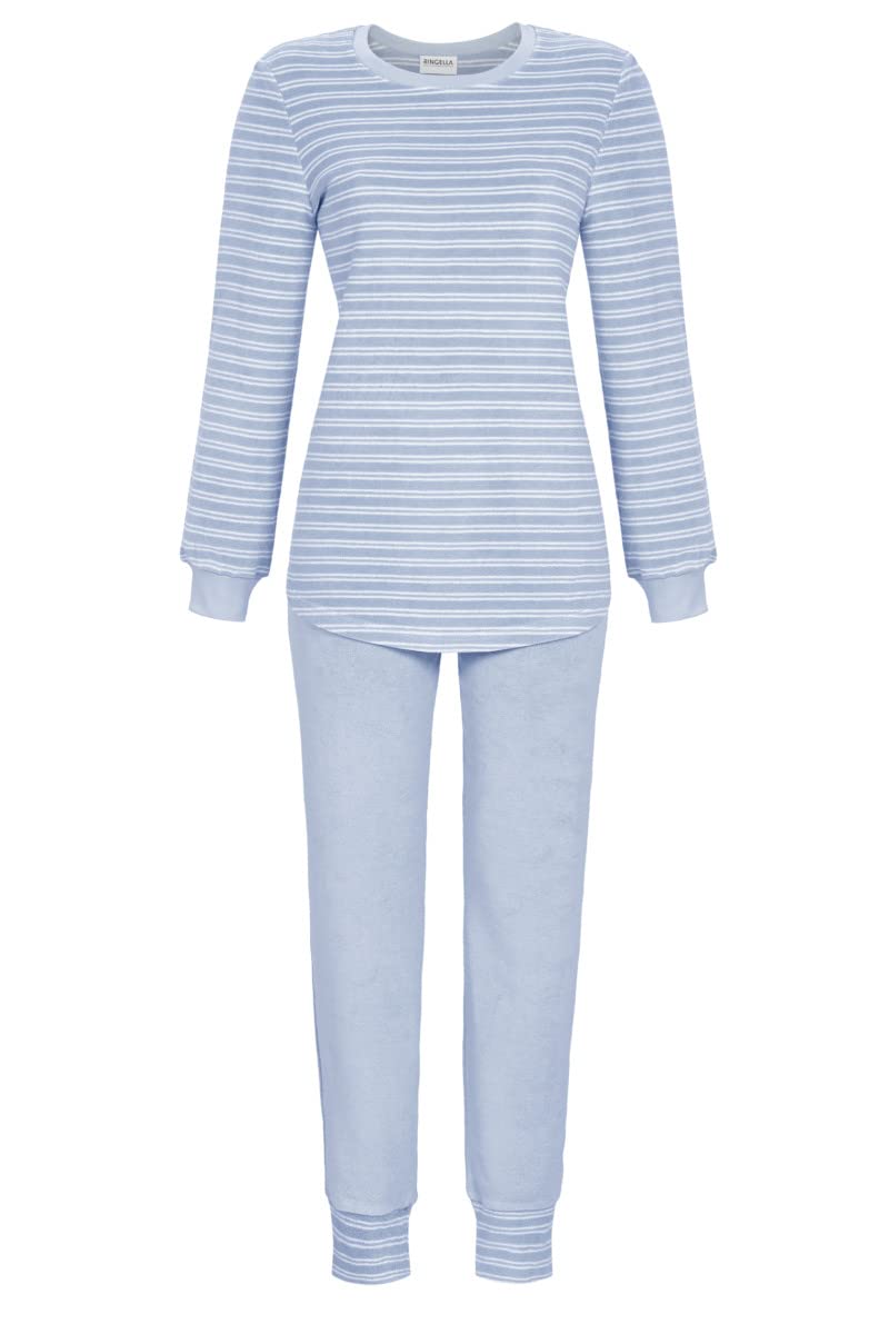 ringella-damen-schlafanzug-stretchfrottee-geringelt-warm image 2