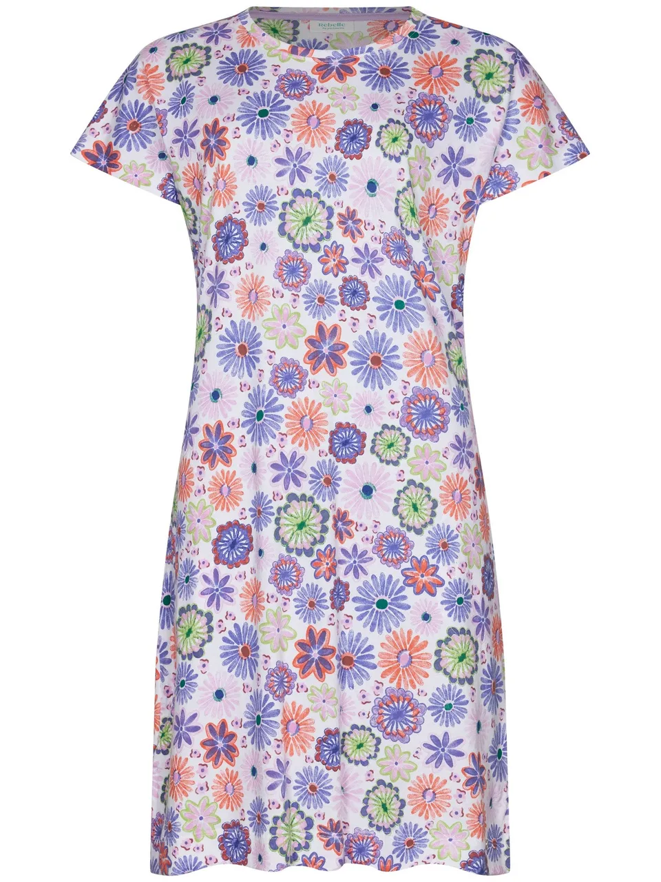 myrebelle-waterflower-nachthemd-wei-blumen-bio-baumwolle image 1