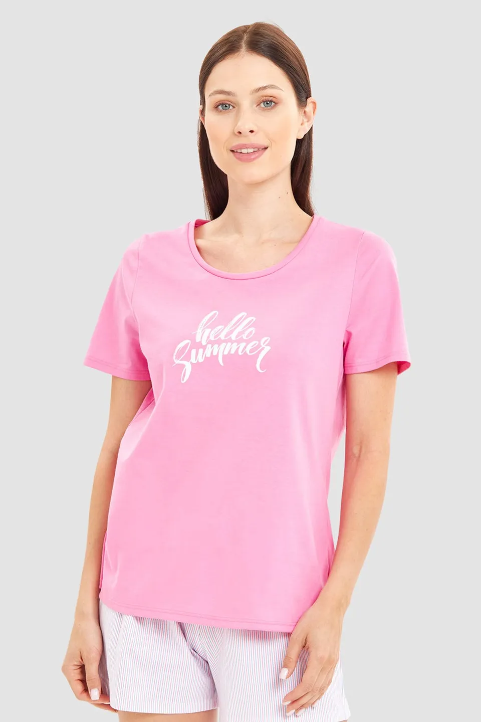 r-sch-be-happy-shirt-kurzarm-rosa-hello-summer image 1