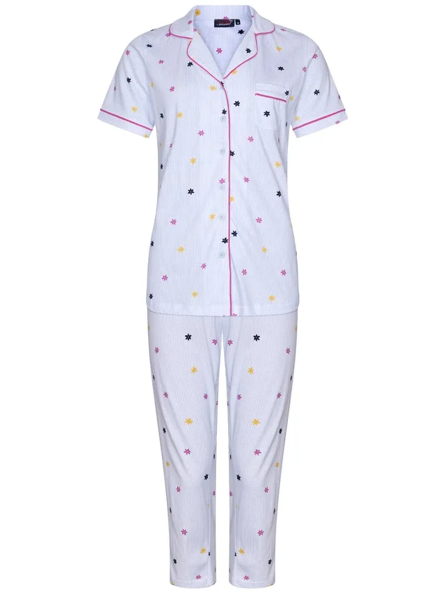 pastunette-rebelle-relax-pyjama-baumwolle-hellblau-blumen-gr-38 image 1