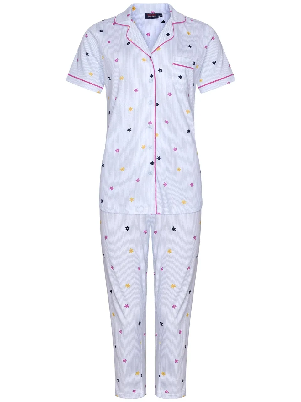 pastunette-rebelle-relax-pyjama-baumwolle-hellblau-blumen-gr-38 image 1