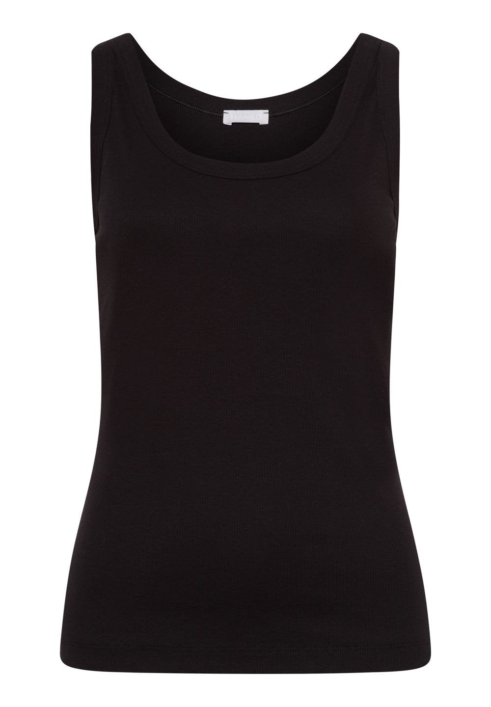 hanro-sleep-lounge-tank-top-ripp-schwarz-baumwolle image 1