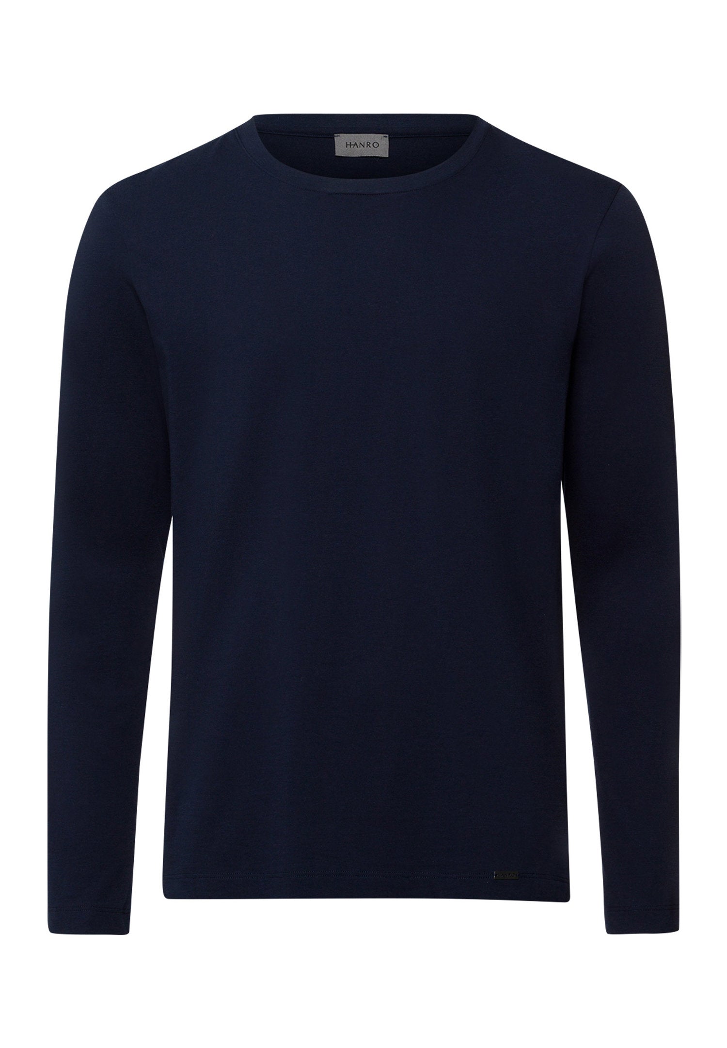 hanro-living-shirts-langarmshirt-deep-navy-baumwolle-herren image 1