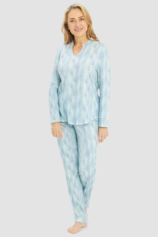 r-sch-be-happy-pyjama-lang-t-rkis-zackenmuster-schlafanzug image 1