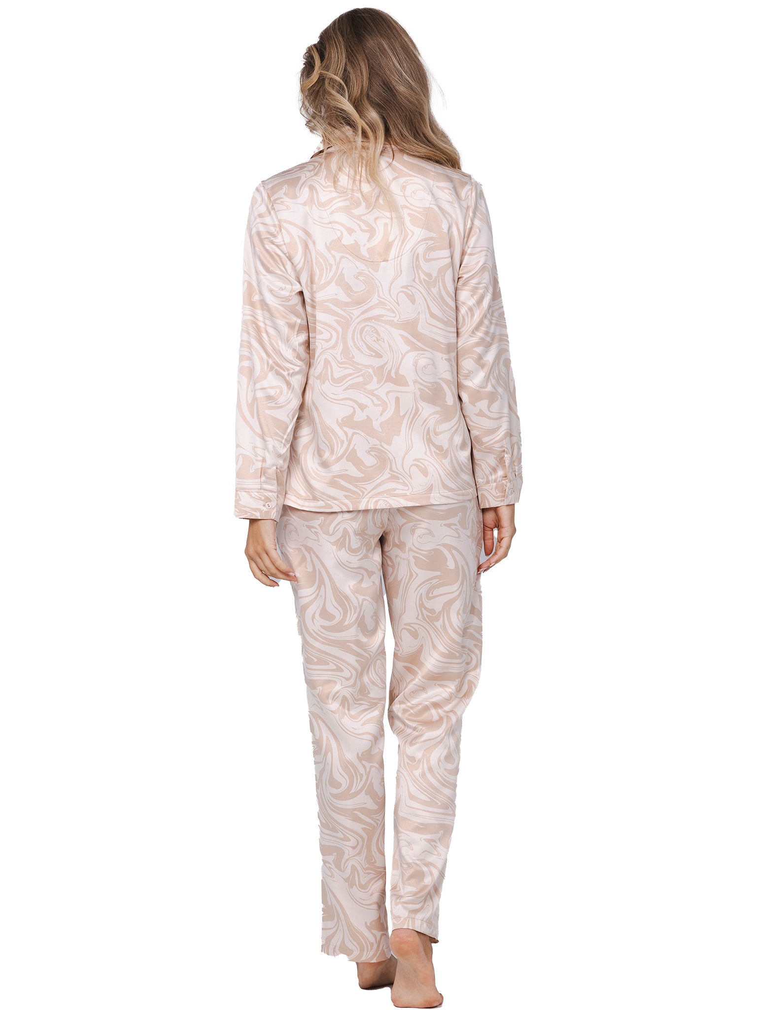 pastunette-premium-eternal-pyjama-beige-satin-knopf image 4