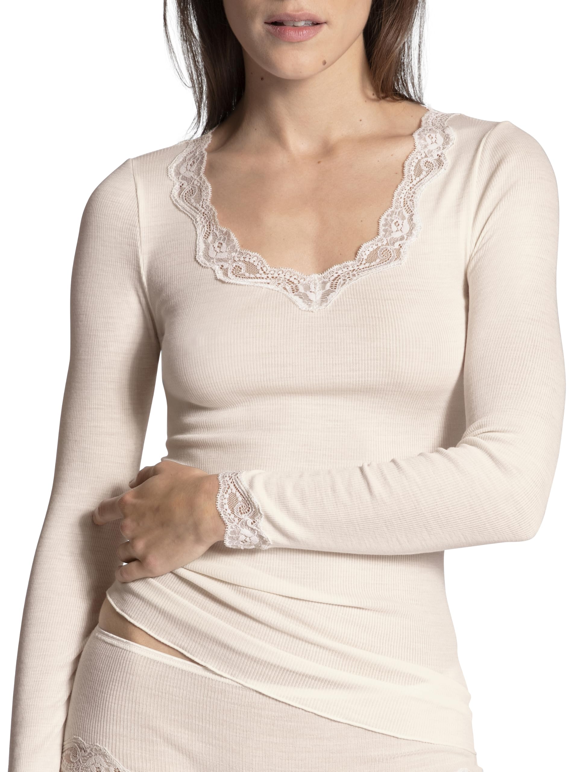 calida-richesse-lace-langarmshirt-damen-wolle-seide-spitze image 8